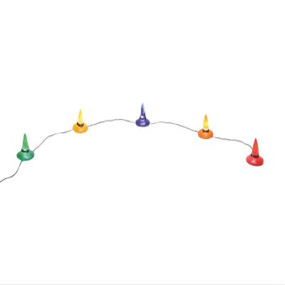 Department 56 Village Halloween Accessories Witch Hats String of Lights Lit Figurine, 24 Inch, Multicolor
