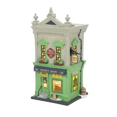 Department 56 Christmas in The City Village Romero's Bakery Lit Building, 8.5 Inch, Multicolor