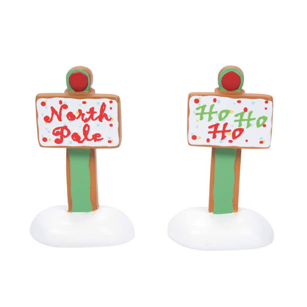 Department 56 Accessories for Village Collections Gingerbread Christmas Signs Figurine Set, 2 Inch, Multicolor