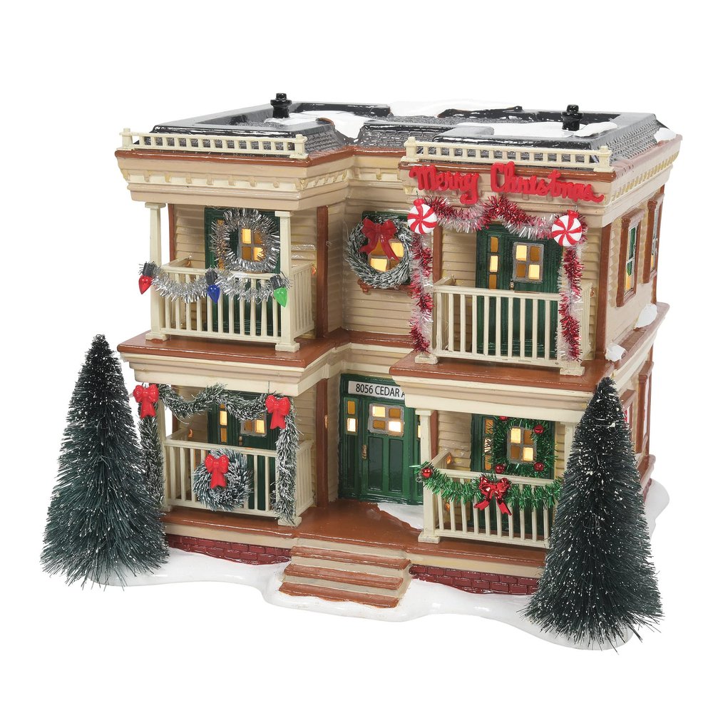 Department 56 Snow Village Holiday Apartment Flats Lit Building, 7.2 Inch, Multicolor