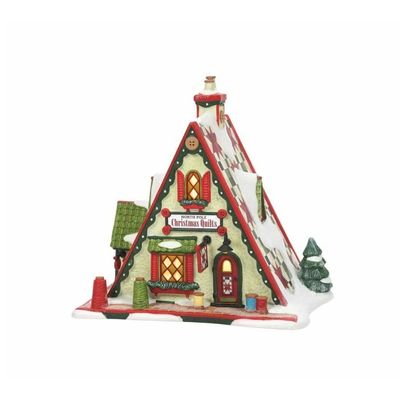 Department 56 North Pole Village Christmas Quilts Lit Building, 6.06 Inch, Multicolor