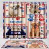 4th of July Independence Day I Love USA Golden Retriever Dog Bath Mat & Shower Curtain Combo - Non-Slip Bathroom Plush Rug Mat Polyester Bathtub Curtain Screens with Hook, BM 16''x 28'', SC 72"x72" view 1