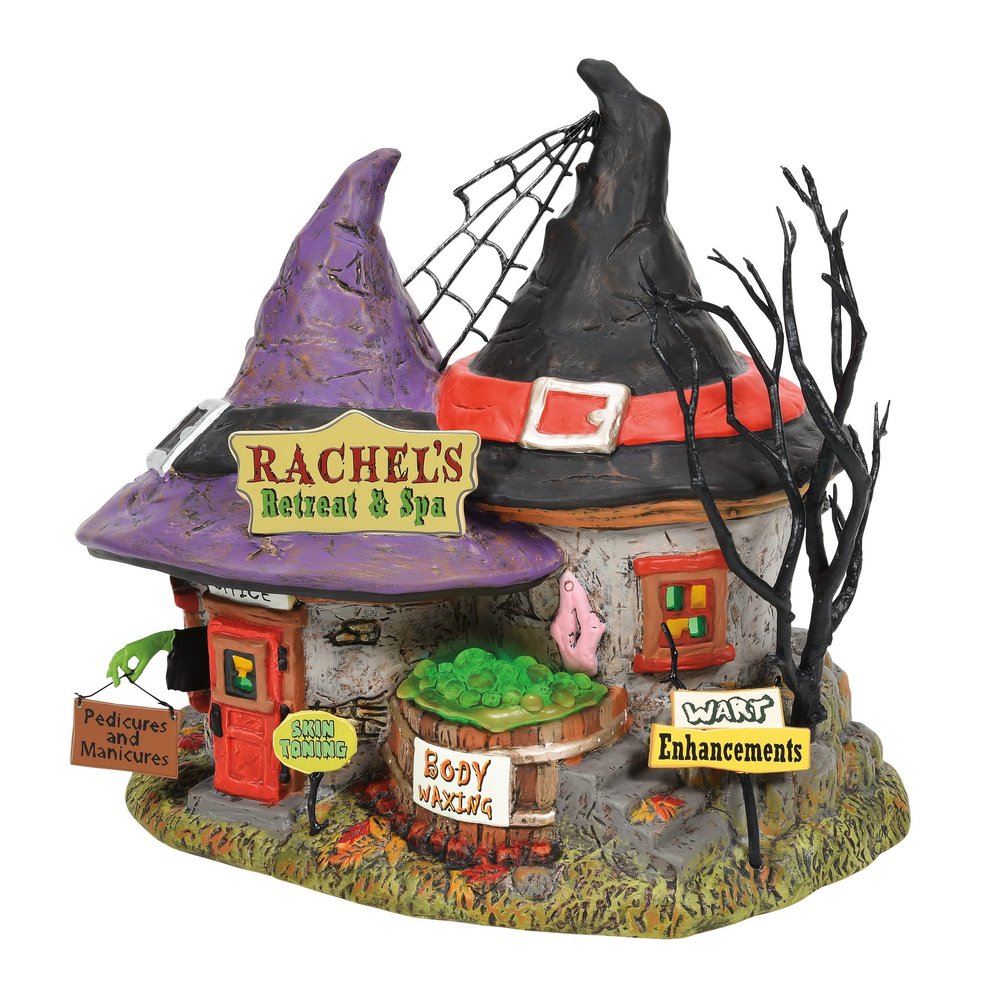 Department 56 Snow Village Halloween Rachel's Witch Retreat and Spa Lit Building, 8.58 Inch, Multicolor