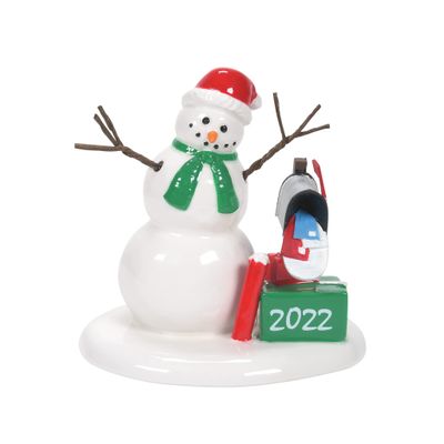 Department 56 Accessories for Village Collections Lucky The Snowman 2022 Dated Figurine, 3.31 Inch, Multicolor