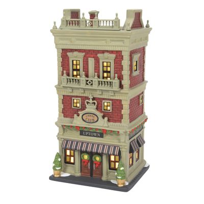 Department 56 Christmas in The City Village Uptown Chess Club Lit Building, 8.7 Inch, Multicolor