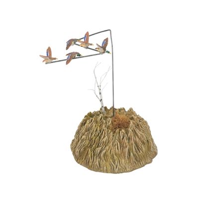 Department 56 Accessories for Village Collections Ducks Going Home for The Holidays Rotating Animated Figurine, 9 Inch, Multicolor