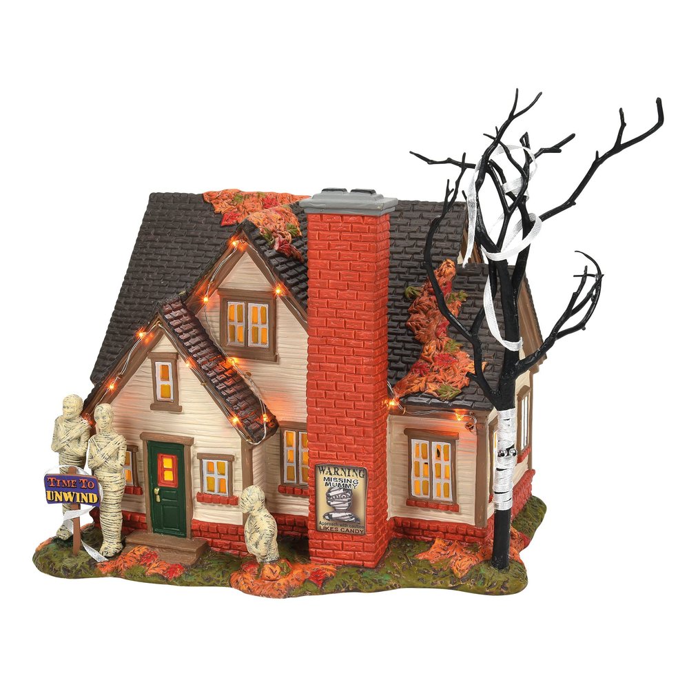 Department 56 Snow Village Halloween The Mummy House Lit Building, 7.13 Inch, Multicolor