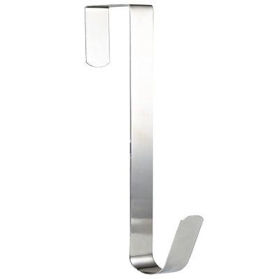 Over Door Wreath Hanger Hook - Silver 12" Thin Metal Christmas Holder