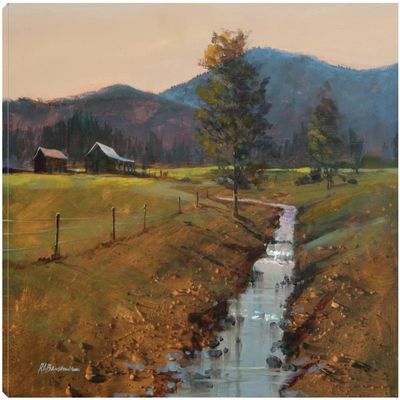 Fine Art Canvas At the Foot of the Blue Ridge Canvas Wall Decor by Artist Roger Bansemer for Living Room, Bedroom, Bathroom, Kitchen, Office, Bar, Dining & Guest Room - Ready to Hang - 46 in x 35 in