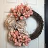 Blush and Cream Spring Tulip Grapevine Wreath view 1