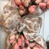 Blush and Cream Spring Tulip Grapevine Wreath view 2