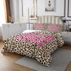 Homewish Leopard Print Bedspread Queen Size,Love Pink Coverlet Set 3pcs for Kids Teens Girls Boys Room Decor, Cheetah Animal Fur Quilted Coverlet Brown Bedding Quilt with 2 Pillowcases view 3
