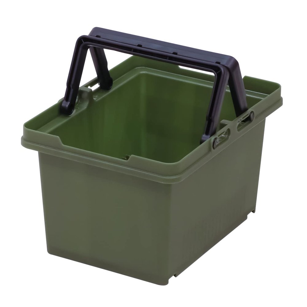 JEJ Astage #25 SPB-N25G Storage Box, Separate Basket, Green, Made in Japan, Outdoor, Camping, Stackable, Width 7.0 x Depth 9.3 x Height 5.5 inches (17.8 x 23.5 x 14 cm)