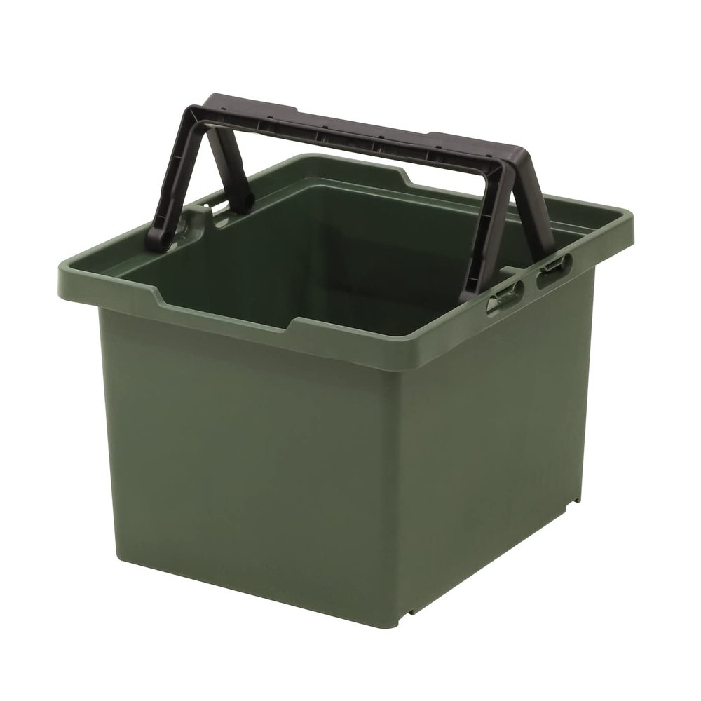 JEJ Astage #75 SPB-N75G Storage Box, Separate Basket, Green, Made in Japan, Outdoor, Camping, Stackable, Width 12.2 x Depth 14.4 x Height 9.4 inches (30.8 x 36.3 x 24 cm)