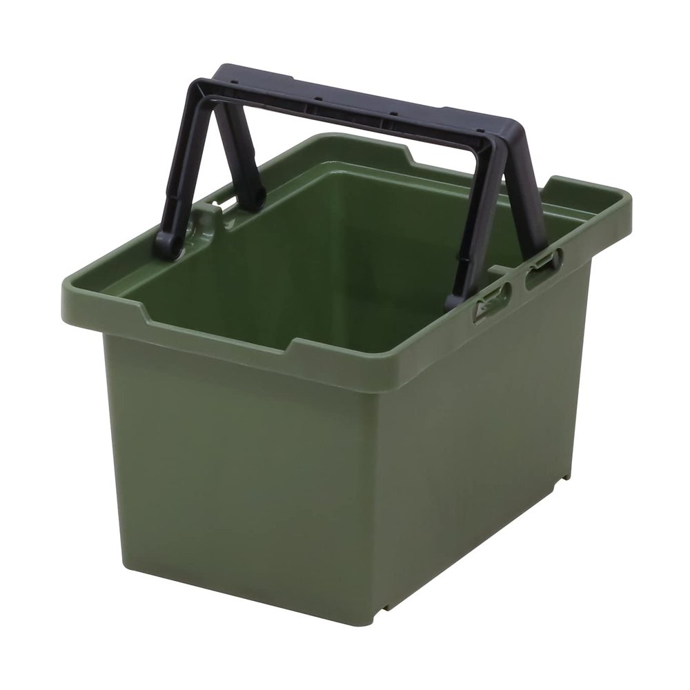 JEJ Astage #45 SPB-N45G Storage Box, Separate Basket, Green, Made in Japan, Outdoor, Camping, Stackable, Width 8.7 x Depth 12.2 x Height 7.1 inches (22 x 31 x 18 cm)