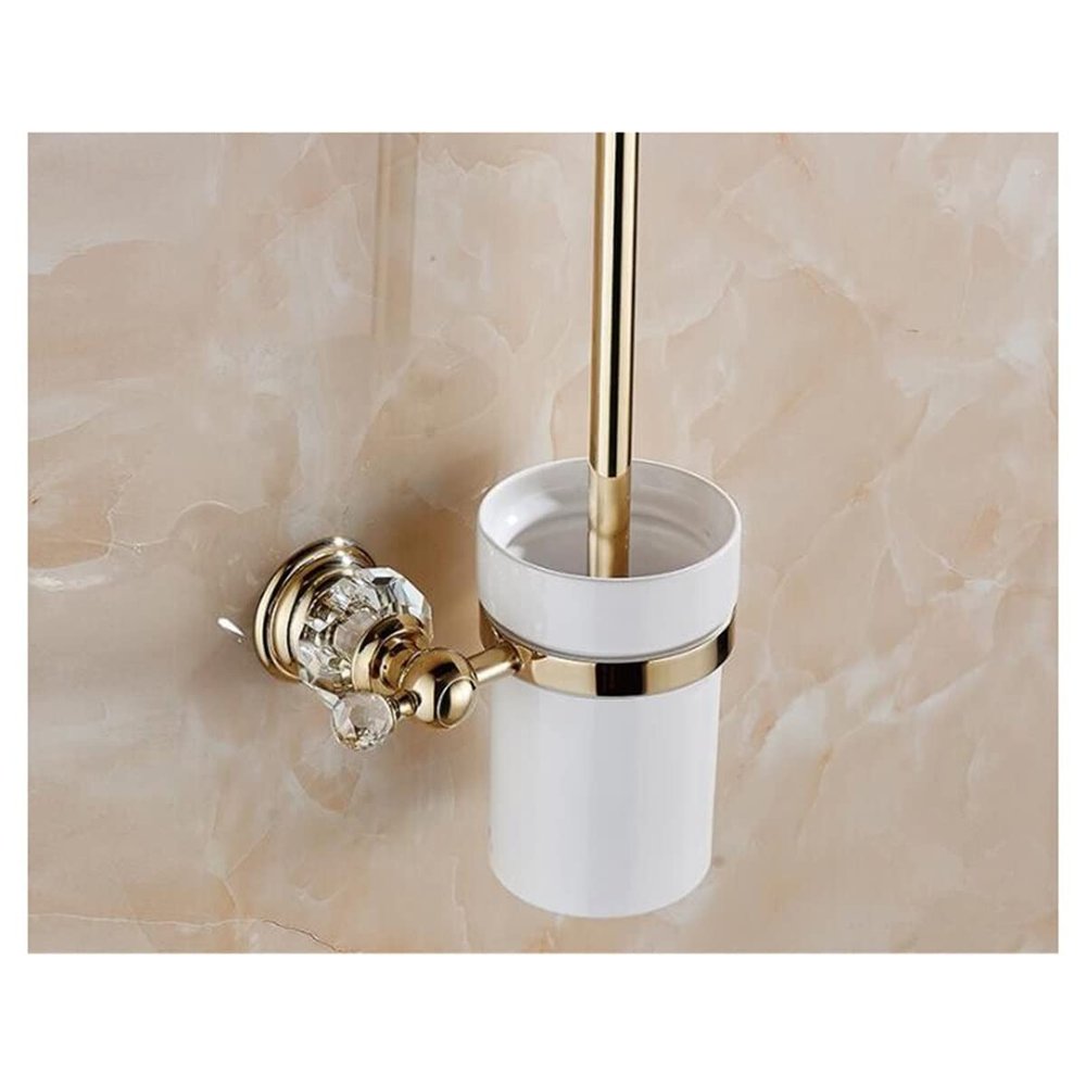 TYZK Shower Shelves Bathroom Cleaning Brush Holder Set, Chrome, Brass and Crystal 3 Color Bathing Accessories (Color : Funny Toy P)