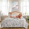 Junsey 3Pcs Ocean Theme Quilts Set Full/Queen Size Lightweight Coastal Bedding Beach Theme Bedspread Coverlet All Season Nautical Bed Sheet with 2 Pillowshams(Light Blue, Full/Queen) view 2