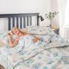 Junsey 3Pcs Ocean Theme Quilts Set Full/Queen Size Lightweight Coastal Bedding Beach Theme Bedspread Coverlet All Season Nautical Bed Sheet with 2 Pillowshams(Light Blue, Full/Queen) view 3