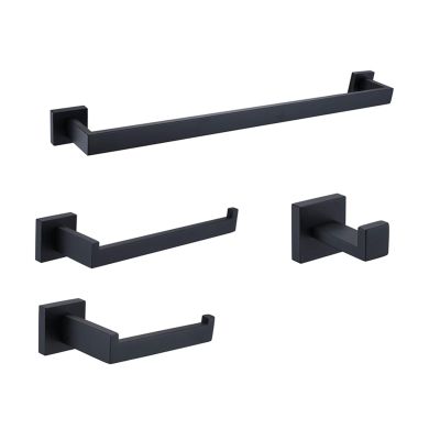 TYZK Shower Shelves Bathroom Hardware Set, Bathroom Accessories, Stainless Steel Bathroom Hardware Set, Towel Rail Toothbrush Holder Bathing Accessories (Color : 4 Piece Bathrrom Set)