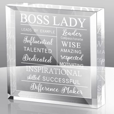 Yalikop Boss Lady Gifts for Women Desk Decor Sign,Classic Style,White