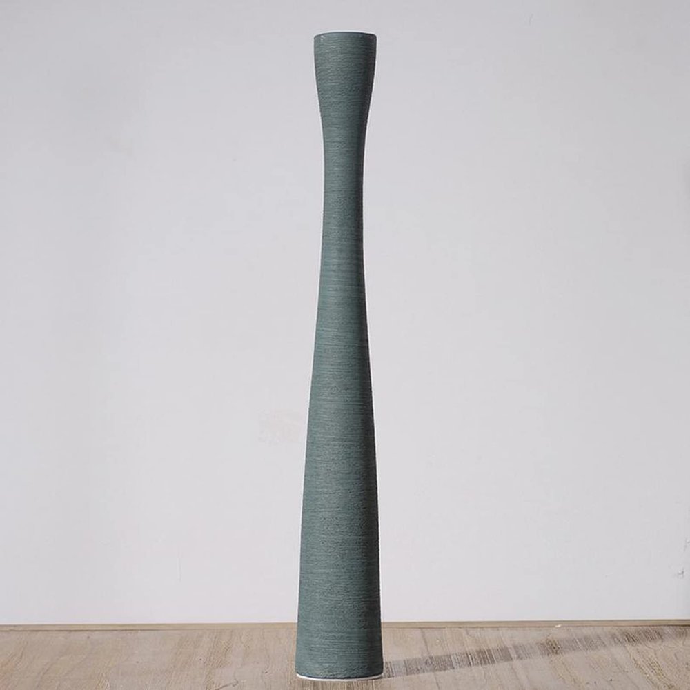 AETVRNI Ceramic Flower Vase,20'' Skinny Tall Vase for Decor,Pampas Grass Vase,Handmade Brushed Vase for Decorative Floor,Table,Fire Mantel,Fireplace,Entryway,Blue 50cm