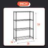BestOffice Adjustable NSF-Certified Metal Shelf Wire Shelving Unit Storage for Small Places Restaurant Garage Pantry Kitchen Garage Rack (Black, 14" D x 36" W x 54" H) view 3