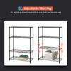 BestOffice Adjustable NSF-Certified Metal Shelf Wire Shelving Unit Storage for Small Places Restaurant Garage Pantry Kitchen Garage Rack (Black, 14" D x 36" W x 54" H) view 4