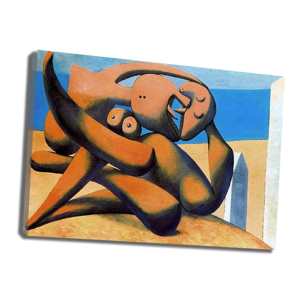 Pablo PicassoFigures at the seasideFramed Canvas Paintings Wall Art Canvas Poster Bedroom and Living Room Home Decor Ready to Hang(40x60cm-16x24inch),Framed