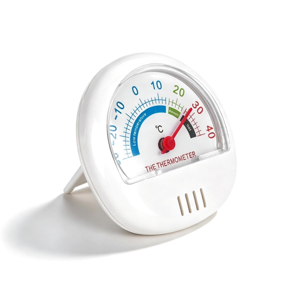 Refrigerator Thermometer, Dial Thermometer for Freezer Refrigerator Cooler Thermometers Digital Large Dial Thermometer Mechanical with Instant Read(White)