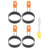 Eggs Rings, 4 Pack Egg Molds Stainless Steel Egg Cooking Ring Molds Pancake Mold for Frying Eggs Omelet Mcmuffin Sandwiches Breakfast Household Kitchen Cooking Tool view 1