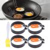 Eggs Rings, 4 Pack Egg Molds Stainless Steel Egg Cooking Ring Molds Pancake Mold for Frying Eggs Omelet Mcmuffin Sandwiches Breakfast Household Kitchen Cooking Tool view 2