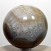 2.4" Brown White Agate Sphere Natural Sparkling Crystal Decor Ball Polished Mineral Stone - India + Stand view 4
