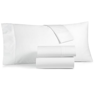 Damask Solid 550 Thread Count Supima Cotton 4 Piece Twin-XL Sheet Set - Extra Deep Pocket Sheets - Twin-XL Size 4 PC Sheet Set - Supima Cotton Sheets - Fits Mattress Upto 21 Inch Deep Pocket, White
