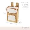 Twine Insulated Cooler Backpack, Wine Tote, Insulated Liner, Shoulder Straps, 2 Front Pockets, Includes Corkscrew, Beige, Set of 1 view 3
