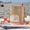 Twine Insulated Cooler Backpack, Wine Tote, Insulated Liner, Shoulder Straps, 2 Front Pockets, Includes Corkscrew, Beige, Set of 1 view 4