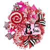 Handmade Valentines Day Deco Mesh Wreath,Valentines Ornament & Heart Ties, UV Protected Wreath Sign view 3