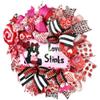Handmade Valentines Day Deco Mesh Wreath,Valentines Ornament & Heart Ties, UV Protected Wreath Sign view 4