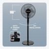 Hurricane Oscillating Pedestal Stand Fan, 12-Speed Cooling Unit, 16", Black - With Remote Control, Adjustable Tilt & Height, for Home, Bedroom, Office & Dorm view 2