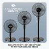 Hurricane Oscillating Pedestal Stand Fan, 12-Speed Cooling Unit, 16", Black - With Remote Control, Adjustable Tilt & Height, for Home, Bedroom, Office & Dorm view 3