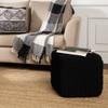 REDEARTH Cube Pouf Foot Stool Ottoman - Hand Knitted Poof - Cord Boho Pouffe - Home Dcor - Stuffed Footrest for Living Room - Bedroom - Covered Patio (16" x 16" x 16") - Black view 2