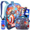 Marvel Avengers Backpack and Lunch Box Set - Bundle 16" Avengers Backpack, Lunch Bag, Water Bottle, Stickers and More | Superhero School Supplies view 1