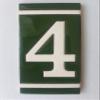 4.3' x 2.2' 11cm x 5.5cm Spanish Olive Classic Hand-Painted Number Tiles & Optional Metal Frames (Olive Number 4) view 3