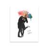 Kissing in the Rain: Personalized Romantic Umbrella Couple Gift (16"x20" Block Mount) view 1