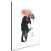 Kissing in the Rain: Personalized Romantic Umbrella Couple Gift (16"x20" Block Mount) view 2
