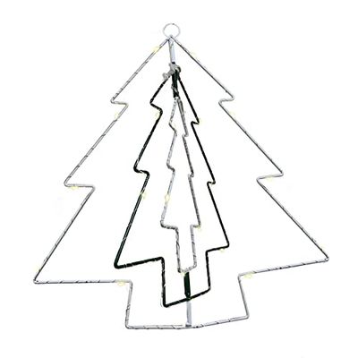 CELEBRATIONS 9071067 12 in. Clear & Warm White Tree Hanging Decor