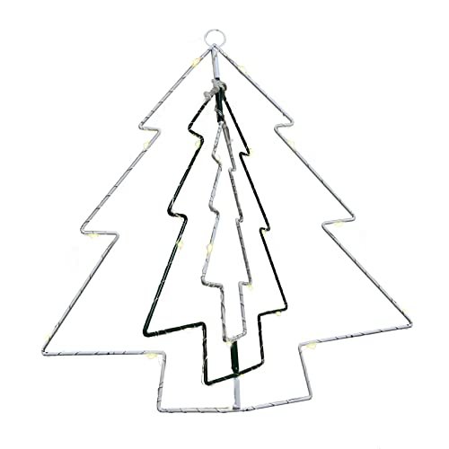 CELEBRATIONS 9071067 12 in. Clear & Warm White Tree Hanging Decor