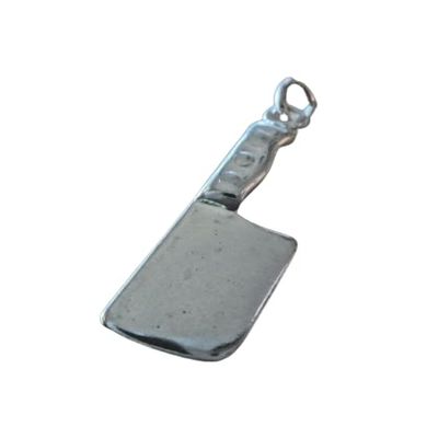 Sterling Silver 20x8mm Meat Cleaver Kitchen Knife Charm Jewelry Making For You
