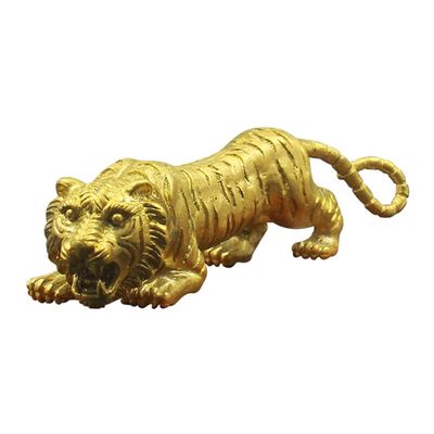 DOITOOL Copper Tiger Figurine Paperweight for Year Tiger Elegant Desktop Decoration for Craftsmanship Sturdy Copper Material Unique
