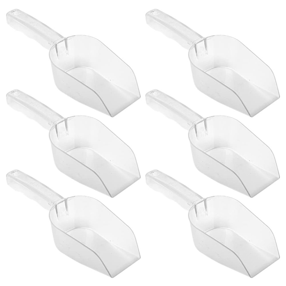 SOLUSTRE 6pcs Multi-use Food Scoop Plastic Scoops for Ice Buckets Flour Rice and More Ergonomic Design for Comfortable Grip and Reduced Hand Fatigue