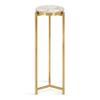 Kate and Laurel Aguilar Modern Drink Table; 9 x 9 x 23; Natural Stone and Gold; Genuine Quartz Accent Table for Small Spaces view 1